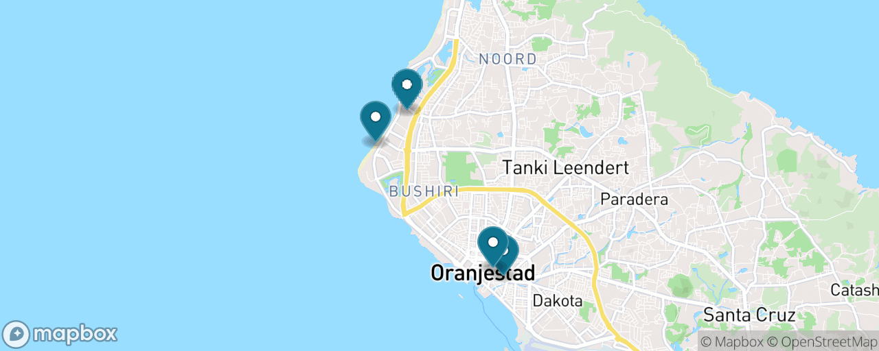 Map of the stops on “Eagle Beach the Local Way — By Public Bus”