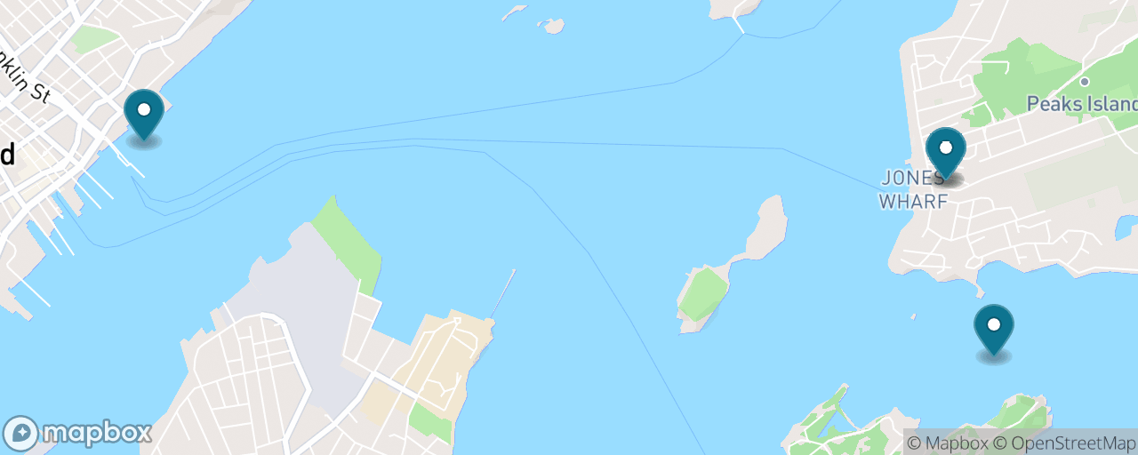 Map of the stops on “Peaks Island by Bike”