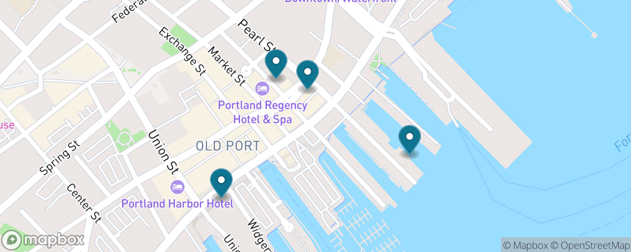 Map of the stops on “The Old Port Food Crawl”