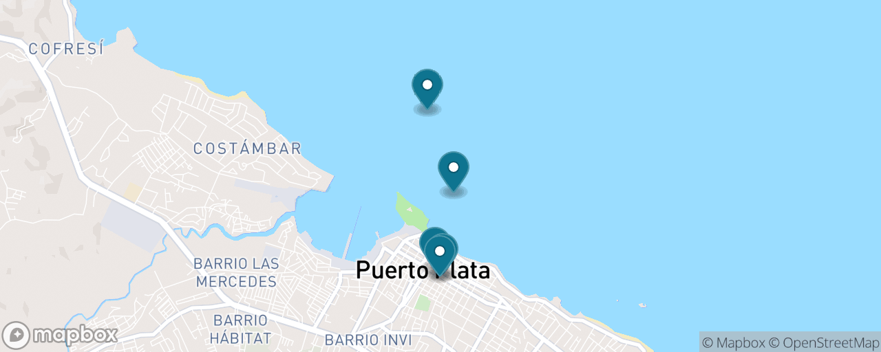 Map of the stops on “Old Puerto Plata — Fort San Felipe, Amber & Victorian Streets”