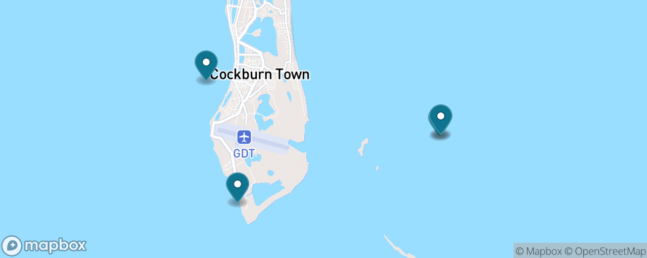Map of the stops on “Gibbs Cay Stingrays — the DIY Version”