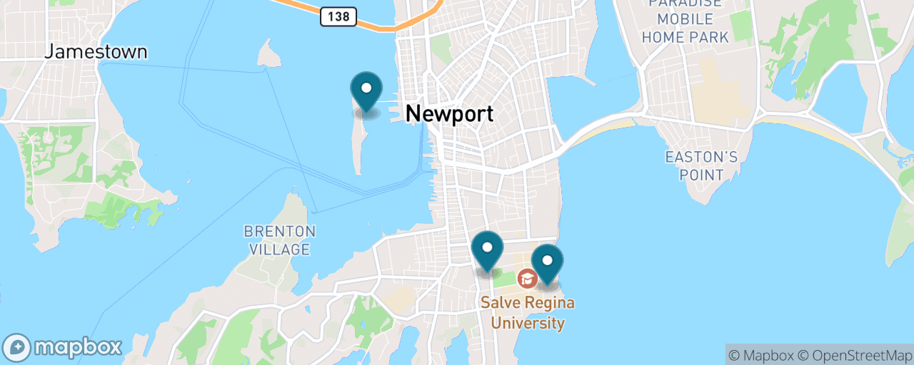 Map of the stops on “The Cliff Walk and The Breakers”