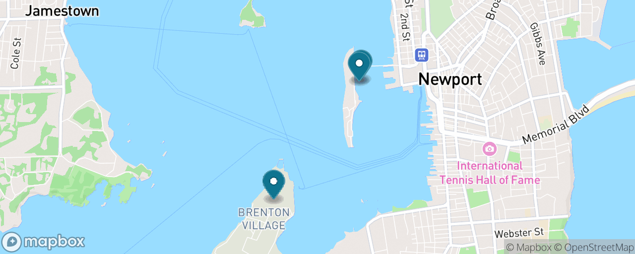 Map of the stops on “Under Sail on Narragansett Bay”