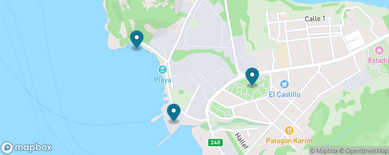 Map of the stops on “Free shore walk to the Viña del Mar wreck”