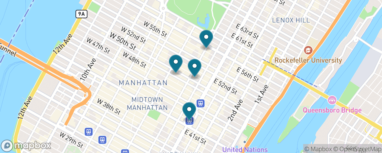 Map of the stops on “Midtown Icons on Foot”