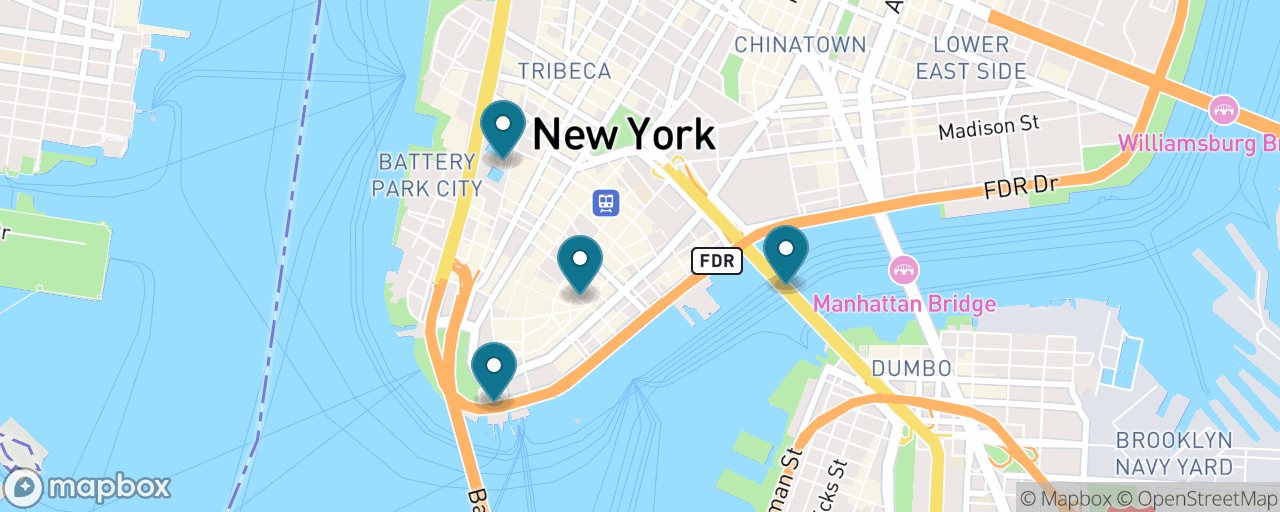 Map of the stops on “New York for Nothing”