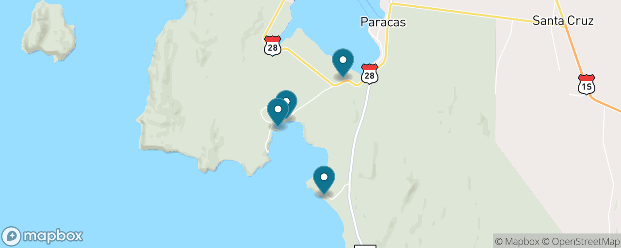 Map of the stops on “Paracas Reserve: Museum, Red Beach & La Catedral”
