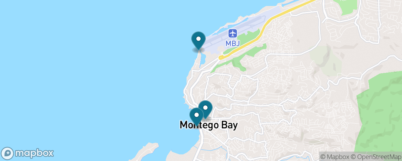 Map of the stops on “Free Montego Bay: Sam Sharpe Square, Old Church & Dead End Beach”