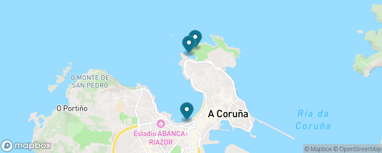 Map of the stops on “Tower of Hercules & Its Sculpture Park”