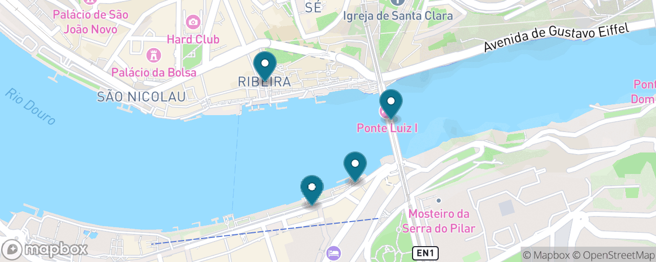 Map of the stops on “Ribeira, the Bridge & a Port Lodge”
