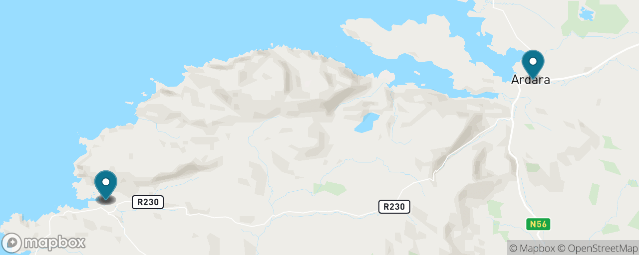 Map of the stops on “Glencolmcille & Wild Donegal”