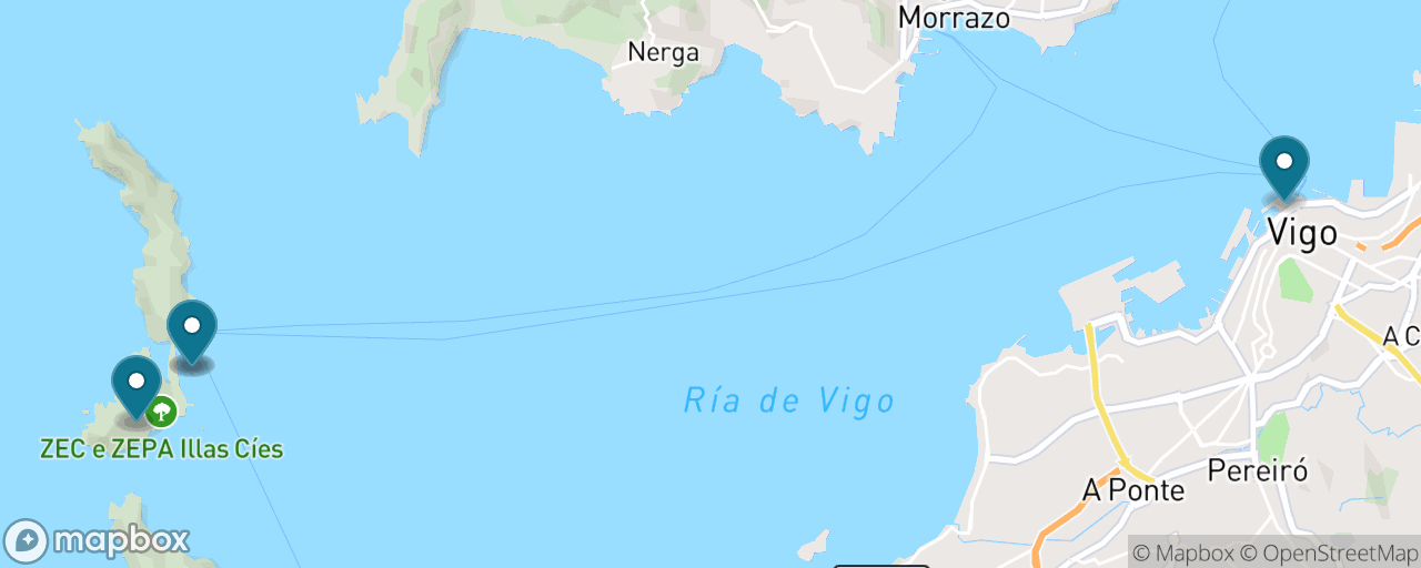 Map of the stops on “Cíes Islands: Atlantic Beaches & Cliff Trails”