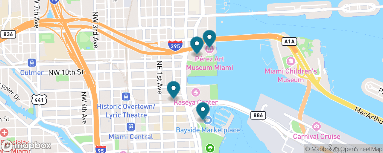 Map of the stops on “Downtown by the Free Metromover”