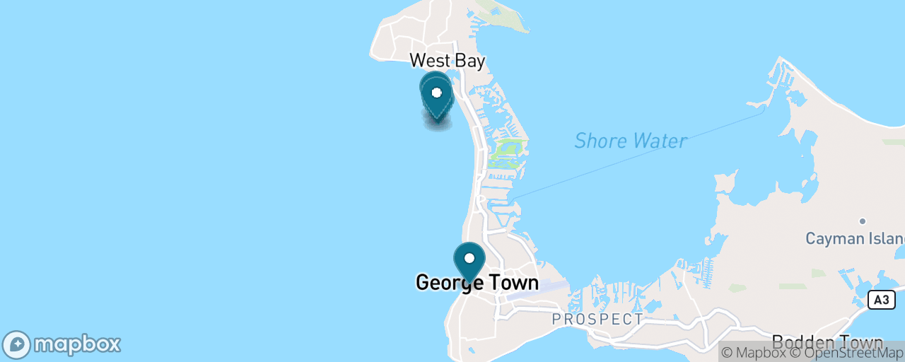 Map of the stops on “Seven Mile Beach the Easy Way”