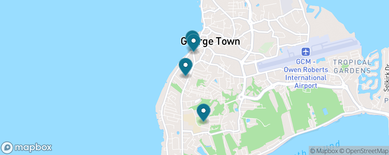 Map of the stops on “George Town for (Almost) Free”