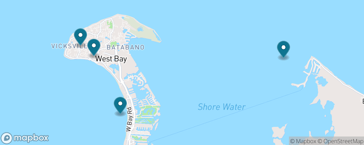 Map of the stops on “The DIY Stingray City Day”