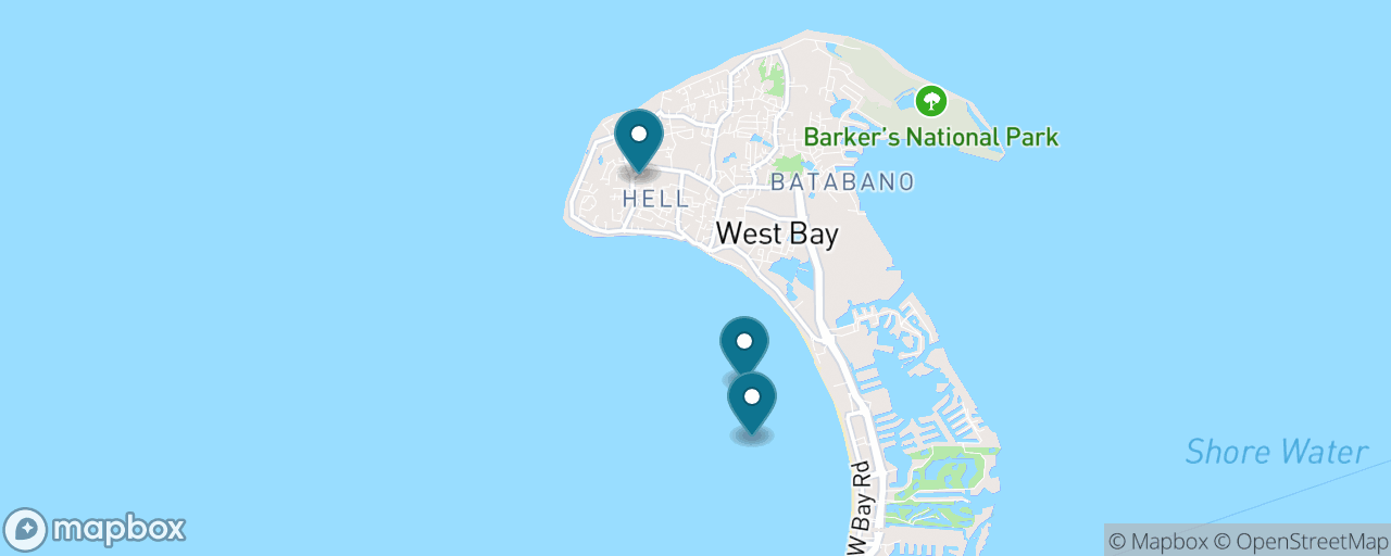 Map of the stops on “Stingrays & Seven Mile Beach”