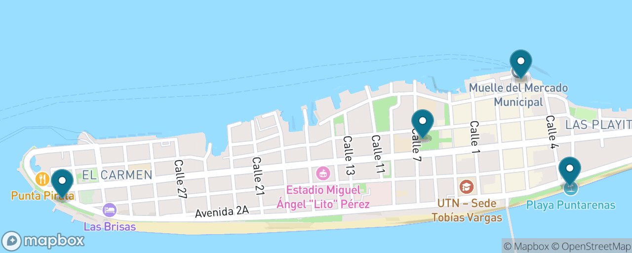 Map of the stops on “The Puntarenas Peninsula Stroll”