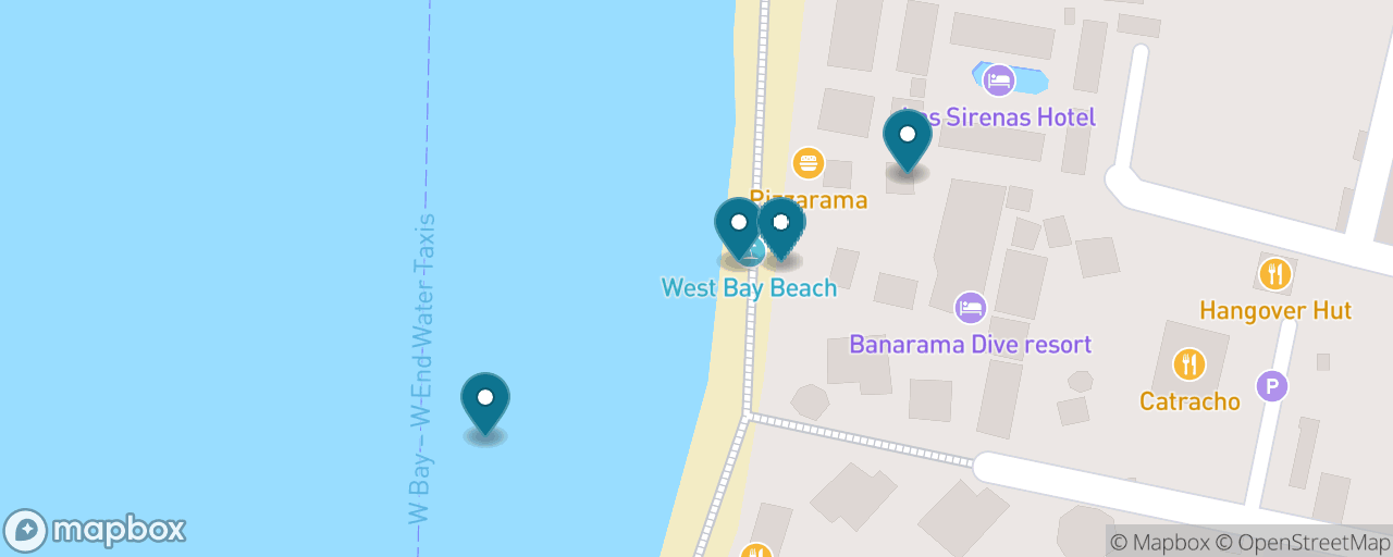 Map of the stops on “The West Bay Beach & Reef Classic”
