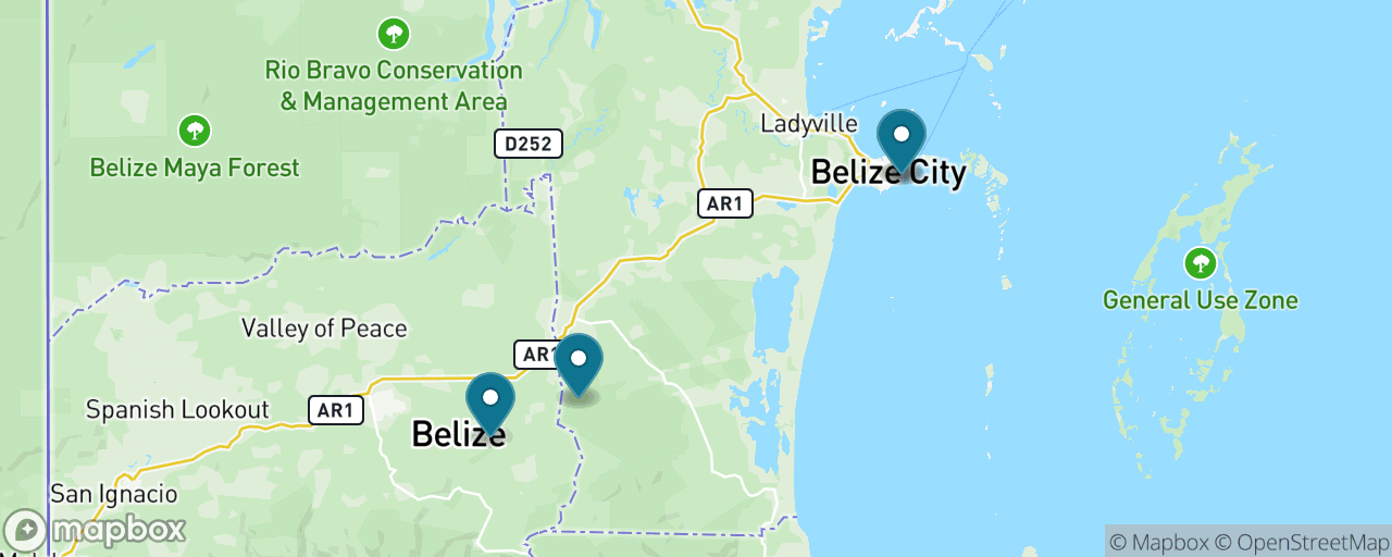Map of the stops on “Cave Tubing at Nohoch Che'en”