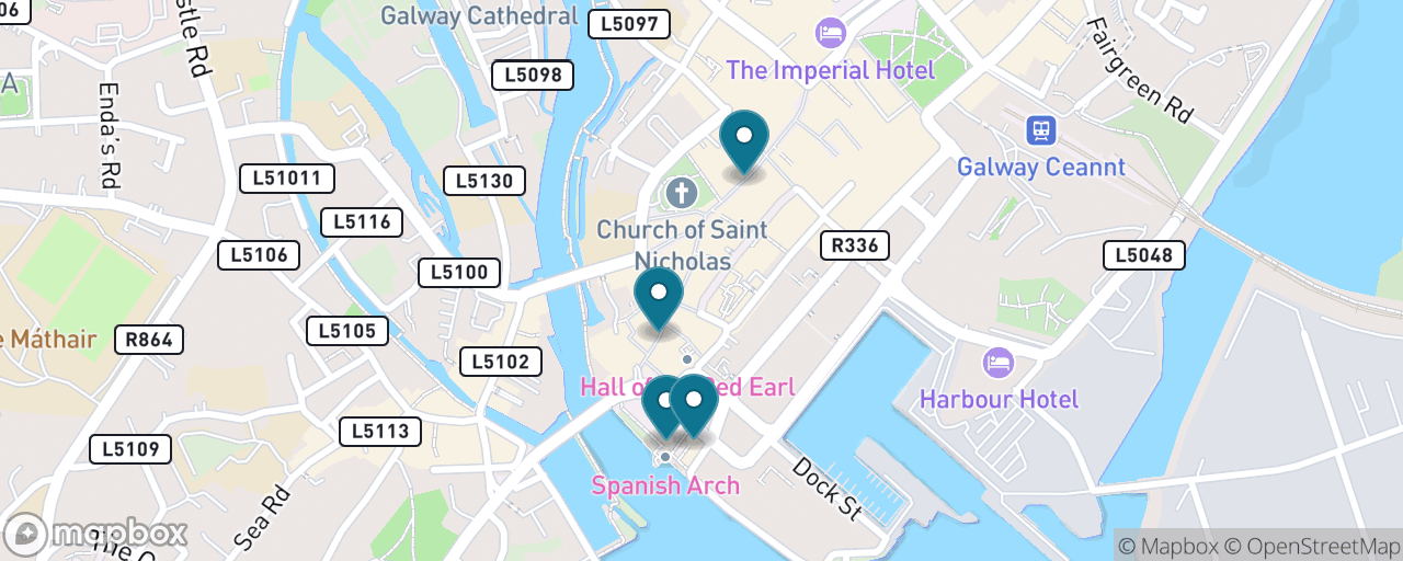 Map of the stops on “The Latin Quarter Classic”