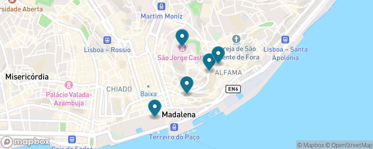 Map of the stops on “Alfama & the Castle, Straight Off the Ship”