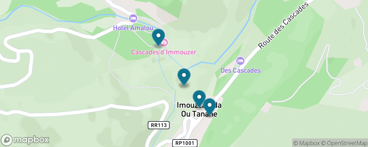 Map of the stops on “Paradise Valley Gorge”