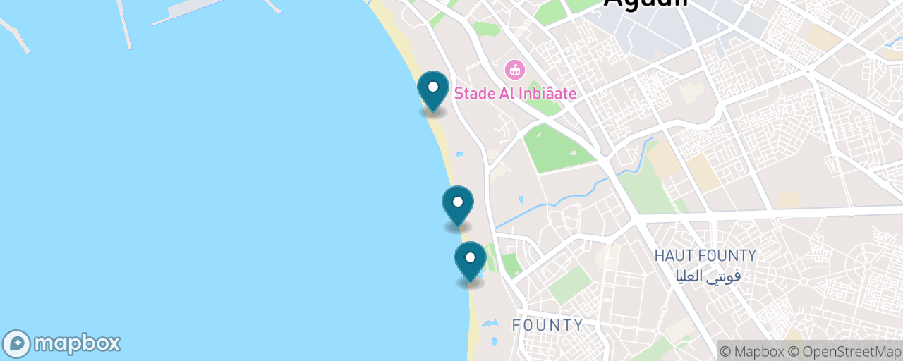 Map of the stops on “Agadir Beach & Promenade for Free”