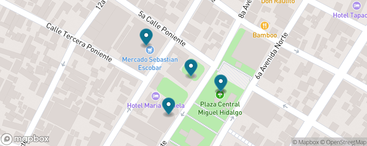Map of the stops on “Tapachula City Stroll”