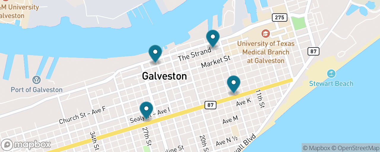 Map of the stops on “The Strand & Historic Homes Classic”