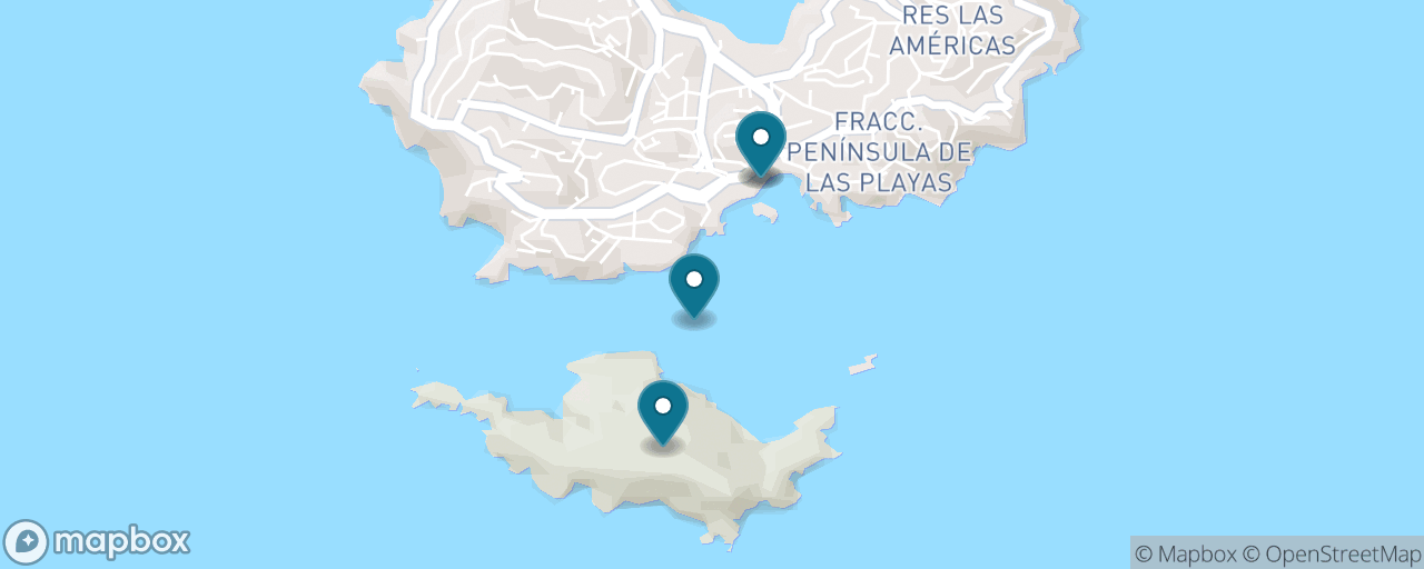Map of the stops on “Caleta Beach & Roqueta Island”