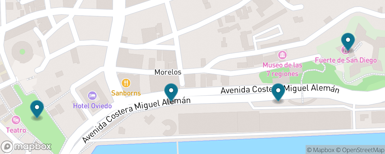 Map of the stops on “The Free Day — Zócalo, Fort & Waterfront”