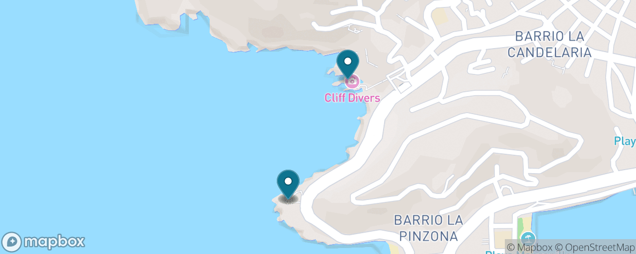 Map of the stops on “Cliff Divers, Sunset & Sinfonía del Mar”