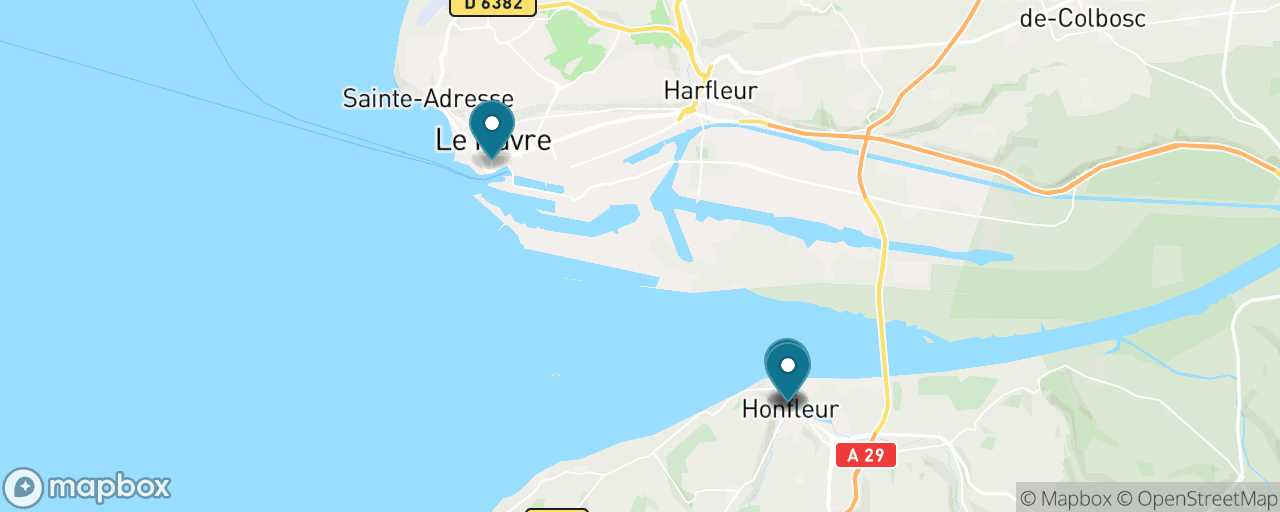 Map of the stops on “Honfleur's Old Harbour”