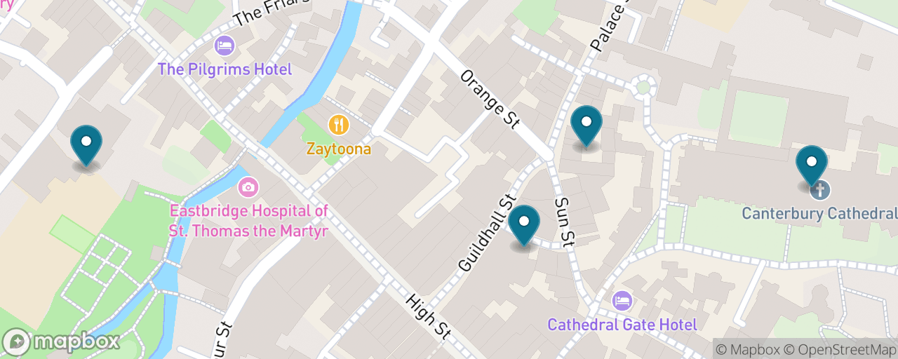 Map of the stops on “Canterbury Cathedral & the Medieval City”