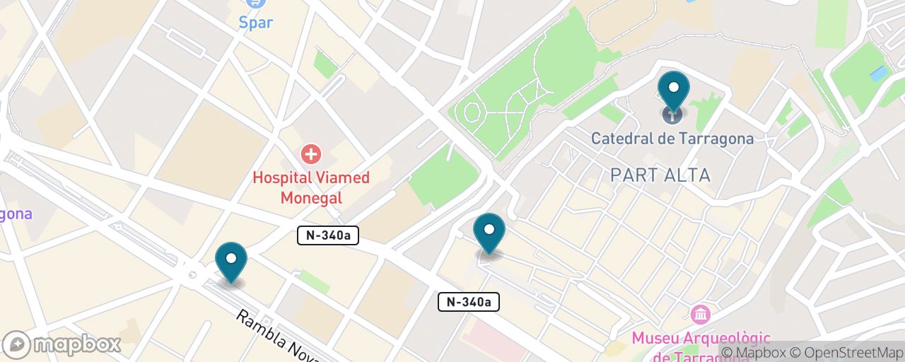 Map of the stops on “Cathedral & Medieval Part Alta”