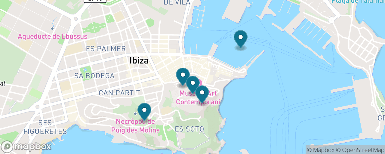 Map of the stops on “Ibiza for Free”