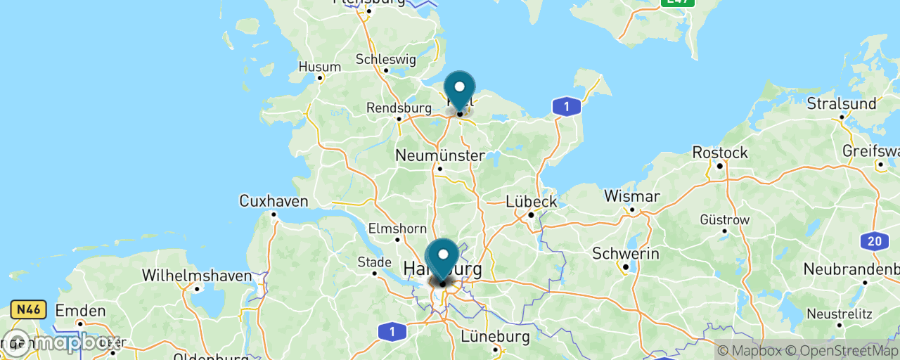 Map of the stops on “Hamburg Hanseatic Day Trip”