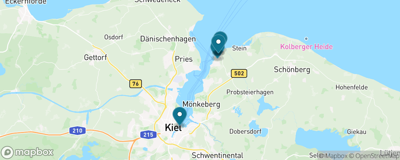 Map of the stops on “Laboe Naval Memorial & U-995 by Fjord Ferry”