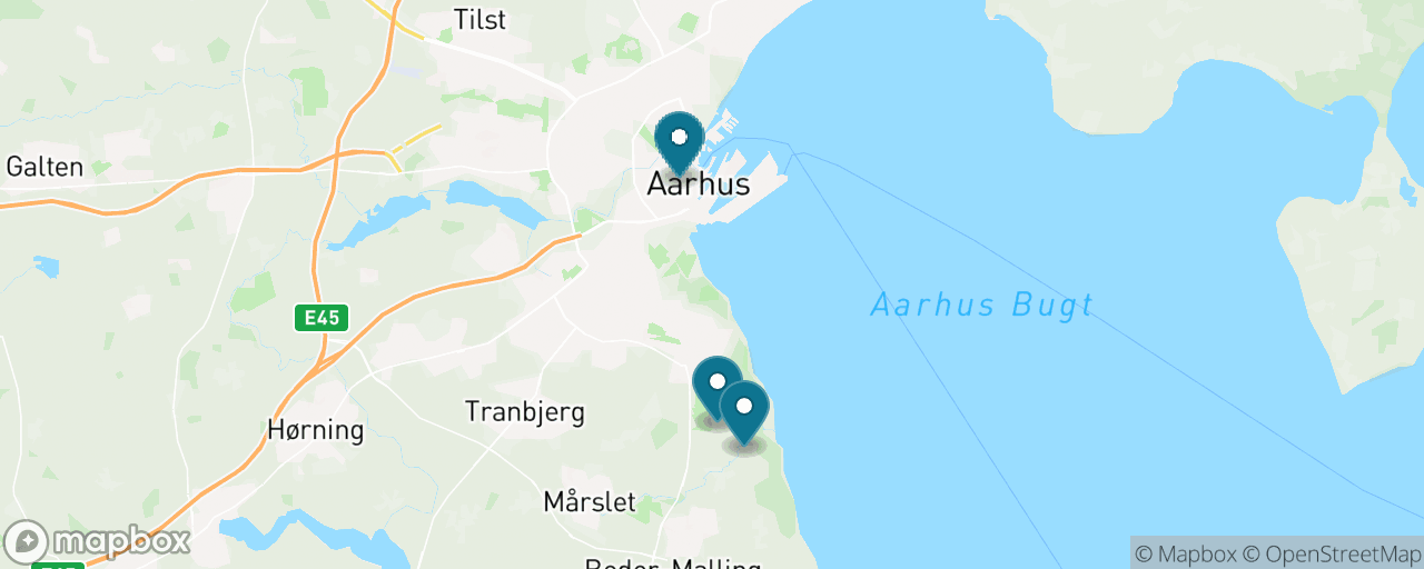 Map of the stops on “Moesgaard Museum & the Beech Woods”