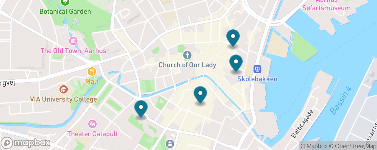Map of the stops on “ARoS & the Latin Quarter”