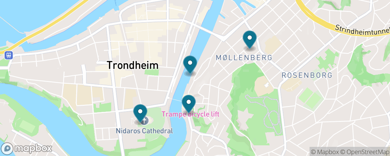 Map of the stops on “The Free Trondheim Day”