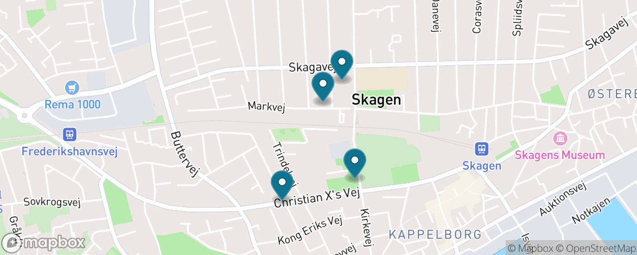 Map of the stops on “The Skagen Painters Art Trail”