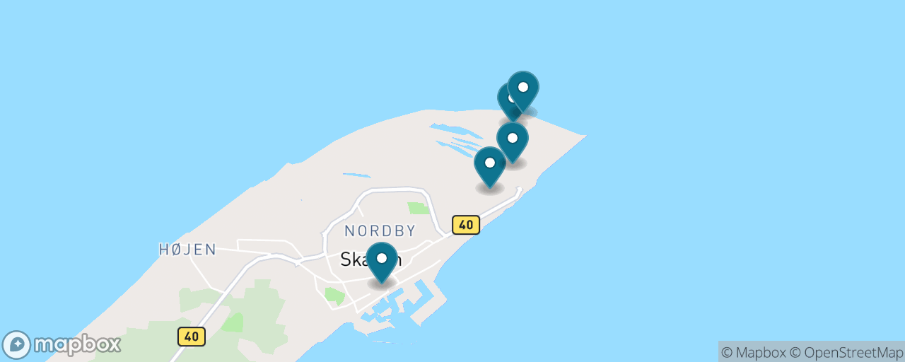 Map of the stops on “The Grenen Two-Seas Walk”