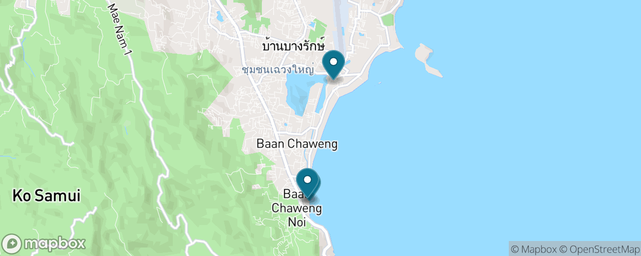 Map of the stops on “A Beach Day at Chaweng”