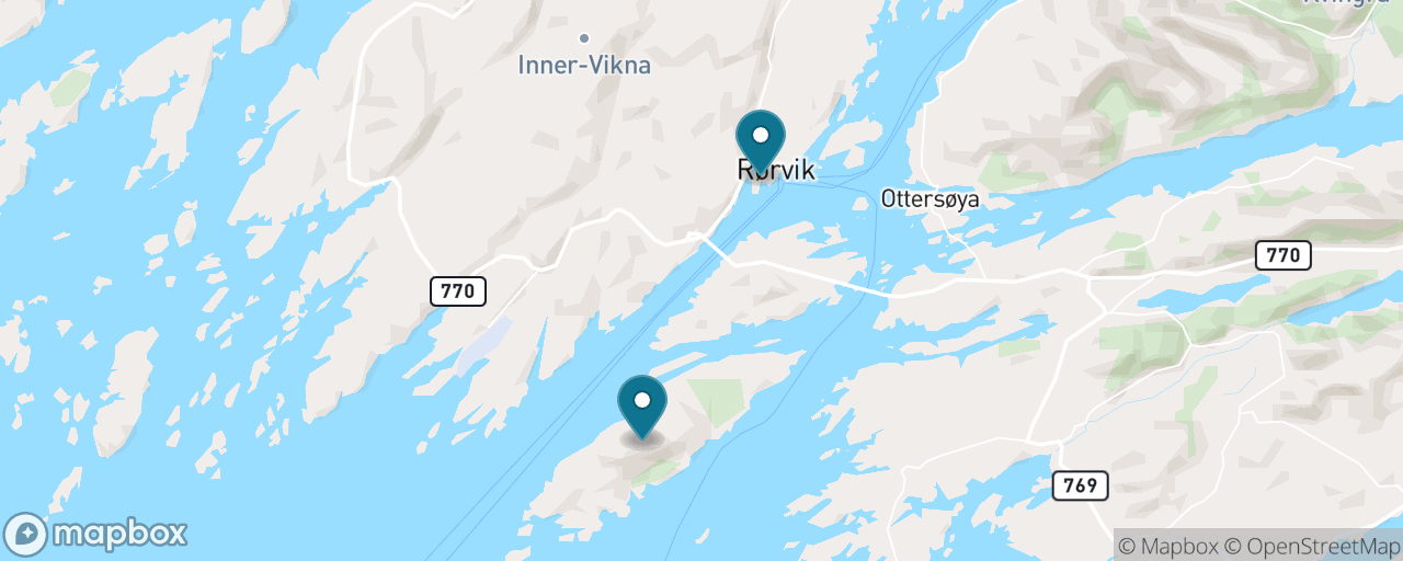 Map of the stops on “The Vikna Archipelago by Boat”
