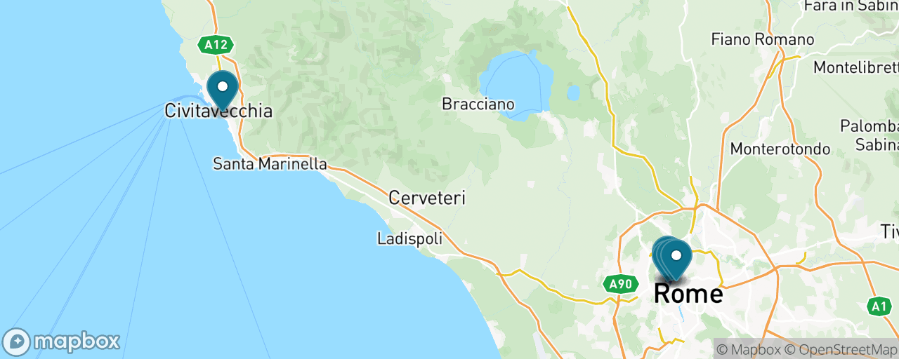 Map of the stops on “The Vatican, Done Properly”