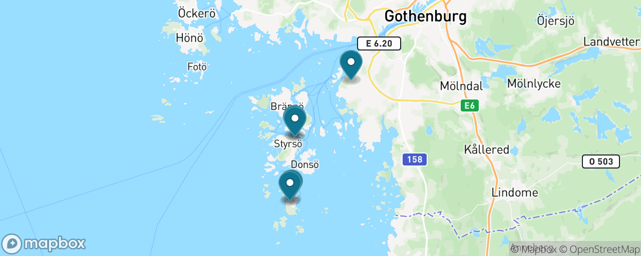Map of the stops on “Southern Archipelago Island Day”