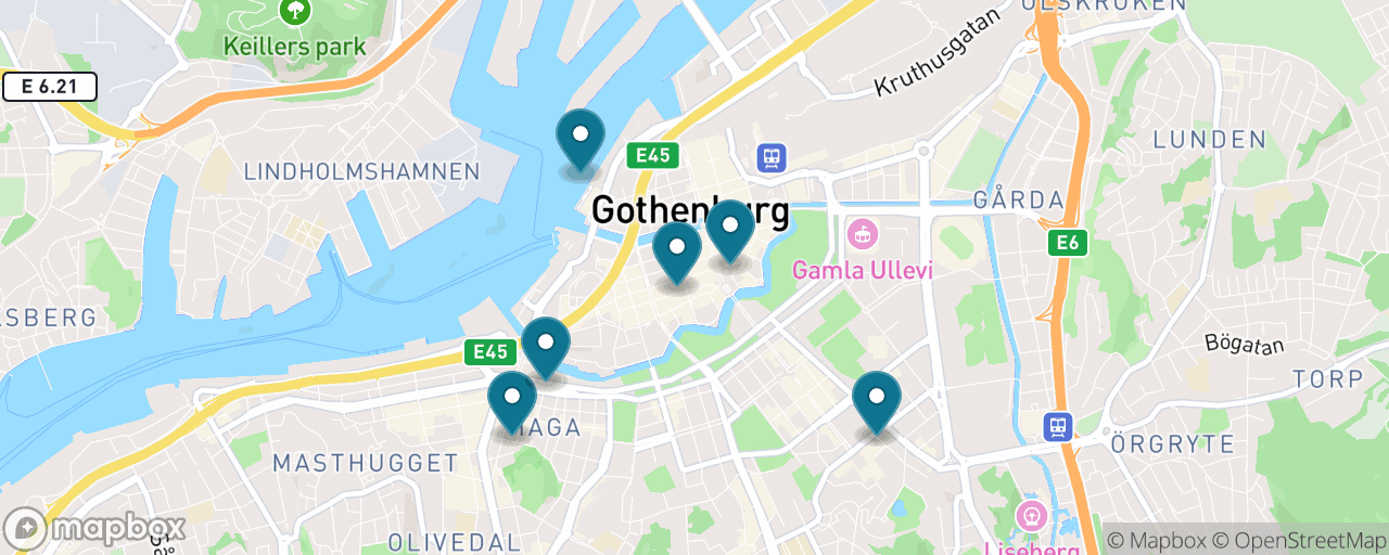 Map of the stops on “The Complete Gothenburg Day”