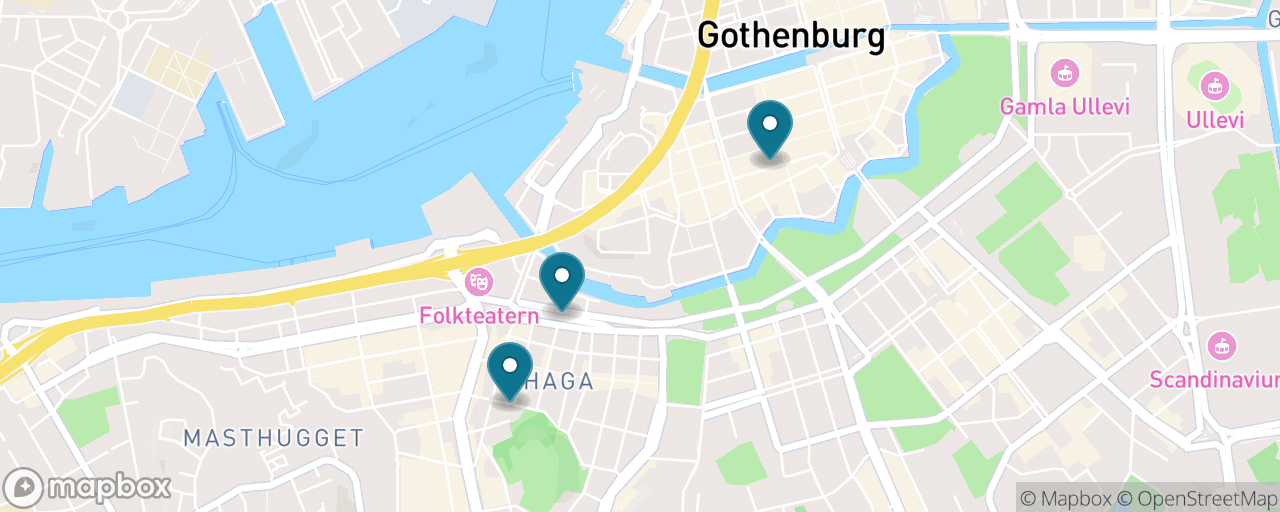 Map of the stops on “Swedish Fika & Food Market Walk”